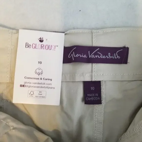 Gloria Vanderbilt Women's Trapunto Self Belt Vacation Shorts, Size 10 New - Picture 5 of 13